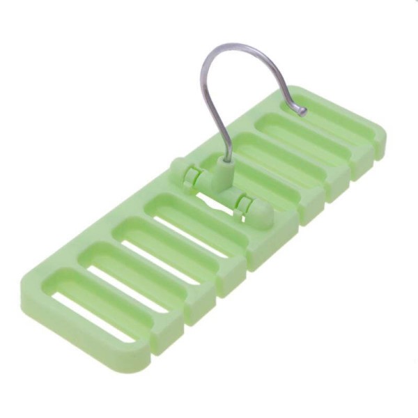 Hanger for belt, tie and other products and accessories, green color